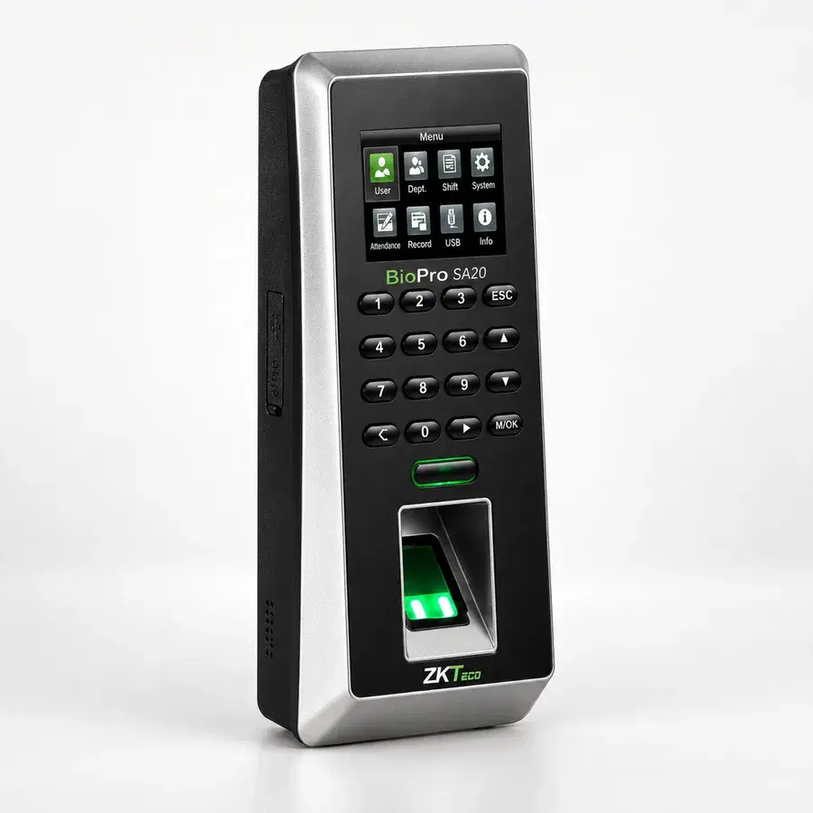 ZKTeco BioPro SA20 fingerprint time attendance terminal with keypad and colour screen